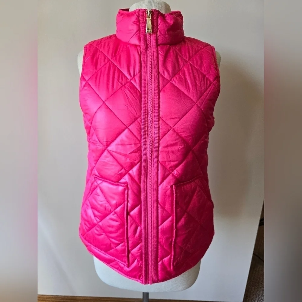 NWOT Kate Spade Pom Pom Pink Quilted Vest Women's Size S.